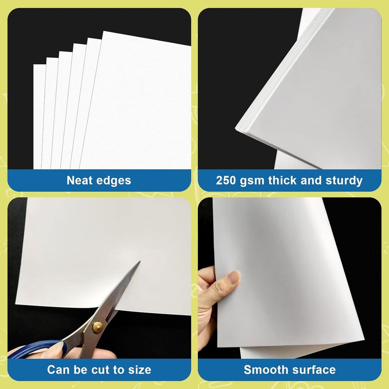 rookea 35 Pcs Poster Board 11.7 x 16.5 Inches White Paper Bulk, 250 GSM Thickness Vision Poster Boards Blank Graphic Display Posterboards for Drawing Artwork School Arts Crafts Projects - Image 3